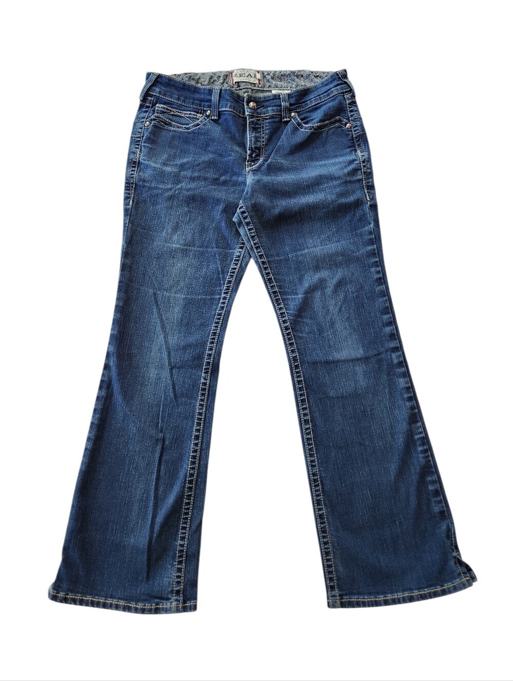 Ariat Eclipse Riding Work Mid Rise Bootcut Ranch Jean 33R Hem Slits - Picture 3 of 15